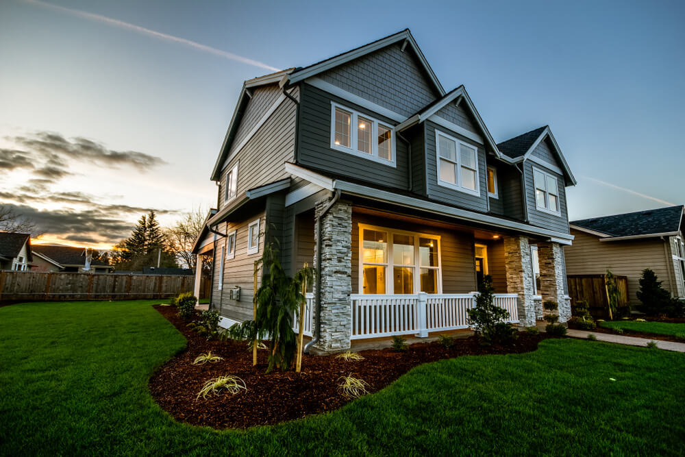 House with lawn